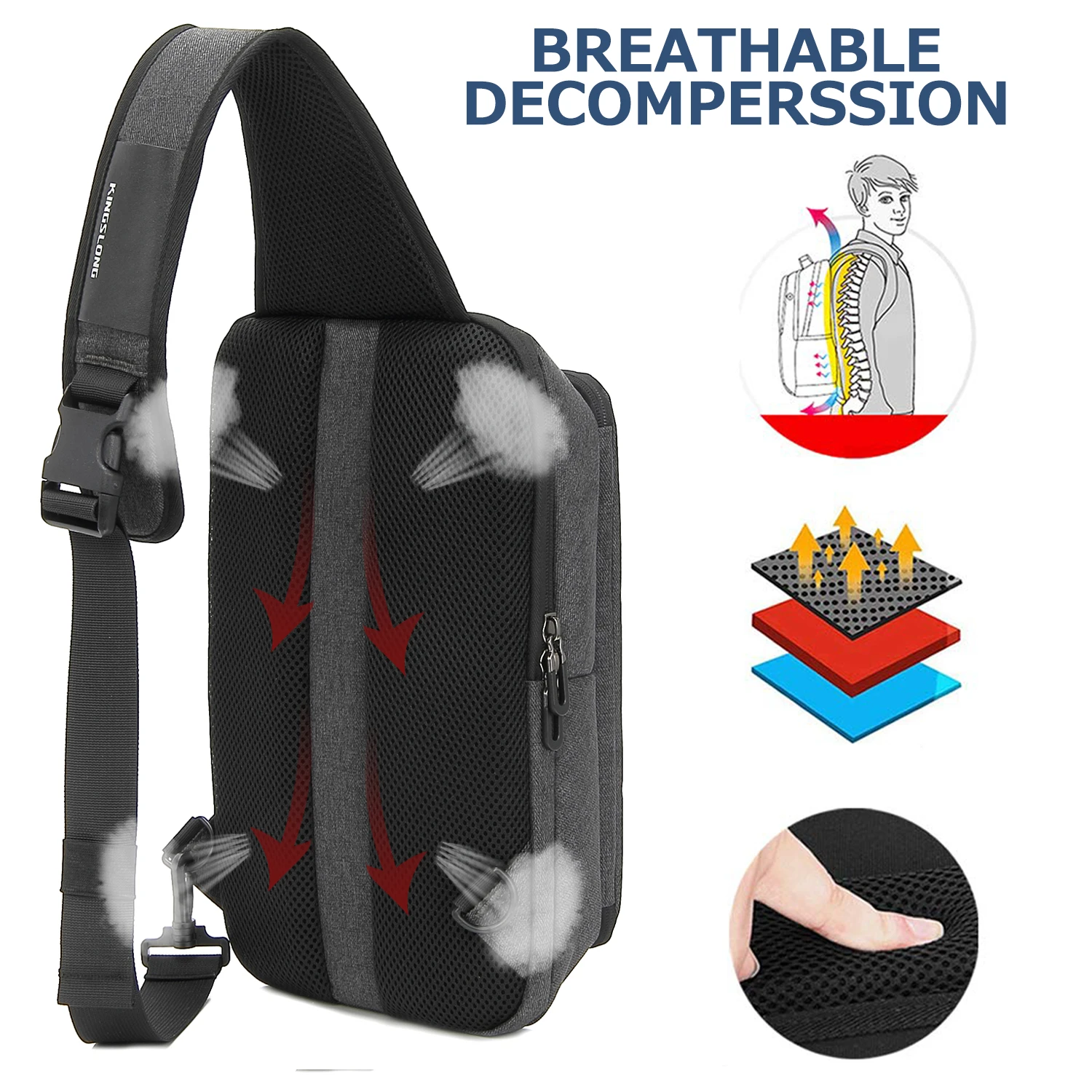 Sac messager à la mode pour homme, grande capacité, sac à bandoulière multifonctionnel, essentiel pour les voyages et les sports de plein air