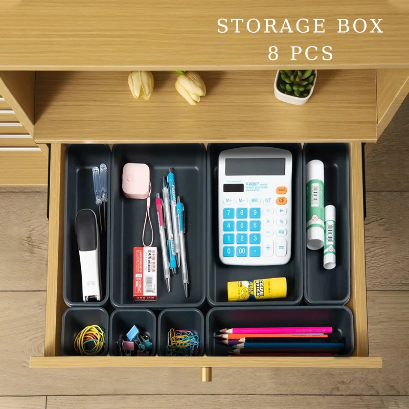 Set of 8 Expandable Desktop Storage Boxes, Detachable Tabletop Holder For Makeup Jewellery Household Small Daily Supplies