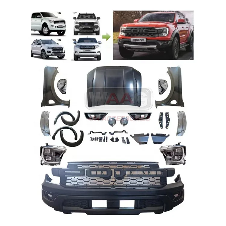 

Raptor 2022 Facelift Upgrade Body Kit For Ranger T6 T7 T8 Bumper Wheel Arches Bonnet Grill