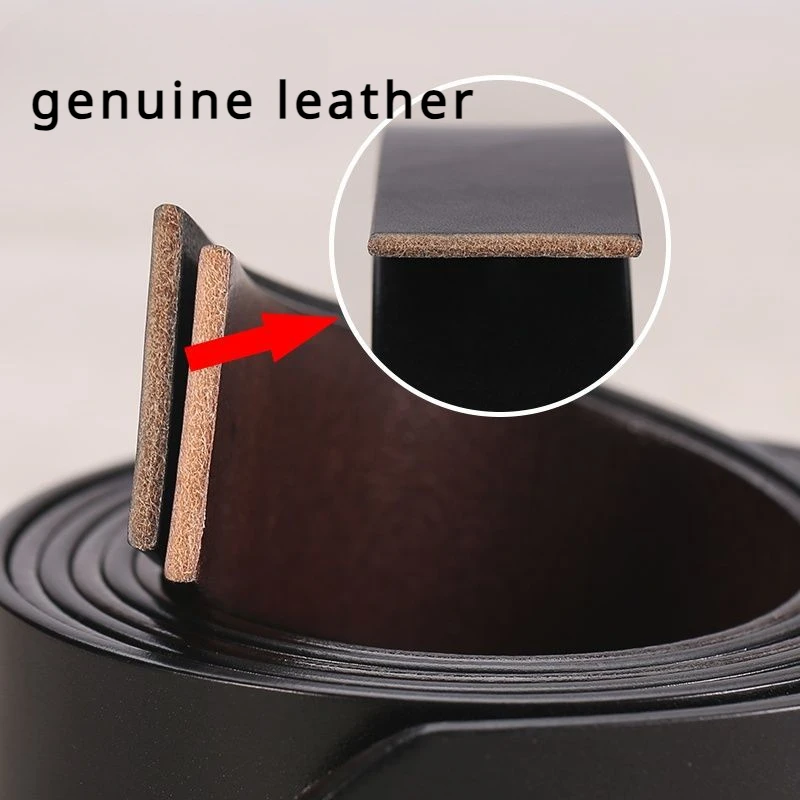 Belt For Men\'s Leather Without Lead Without Holes Toothless Headless Belt Perforation Free Pure Cowhide Automatic Belts Body