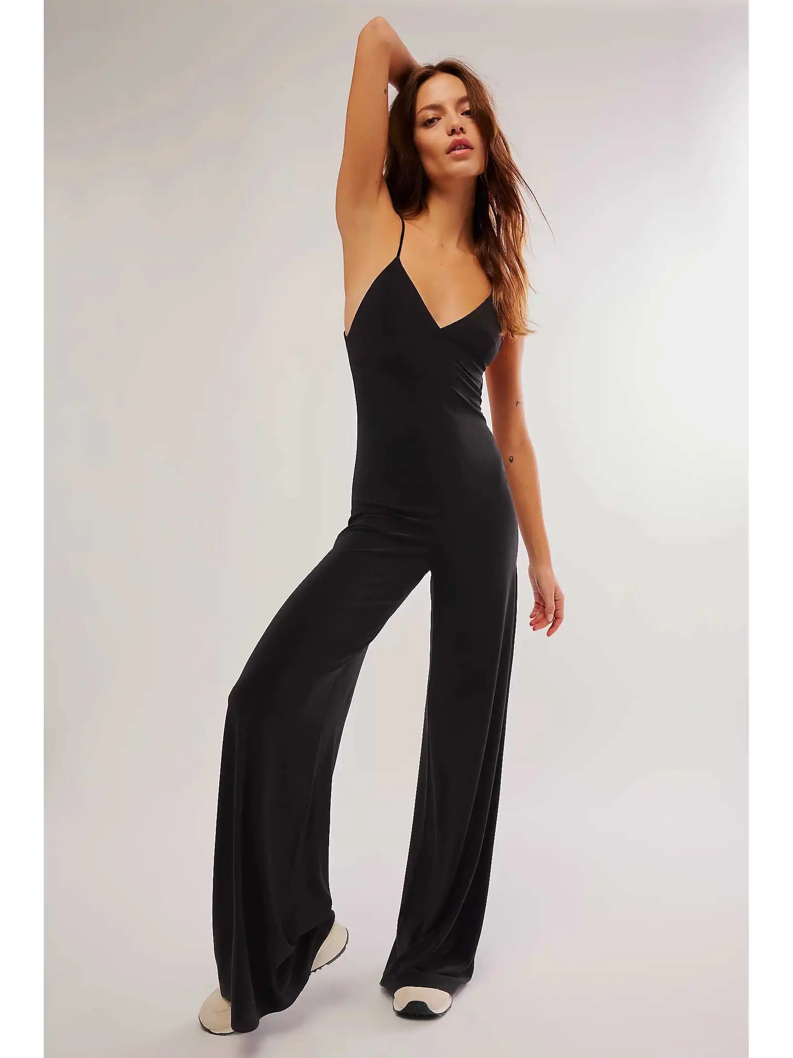 Future Retro New York Cross Ba lage taille broek Drapey hoge taille lange legging polyestervezel