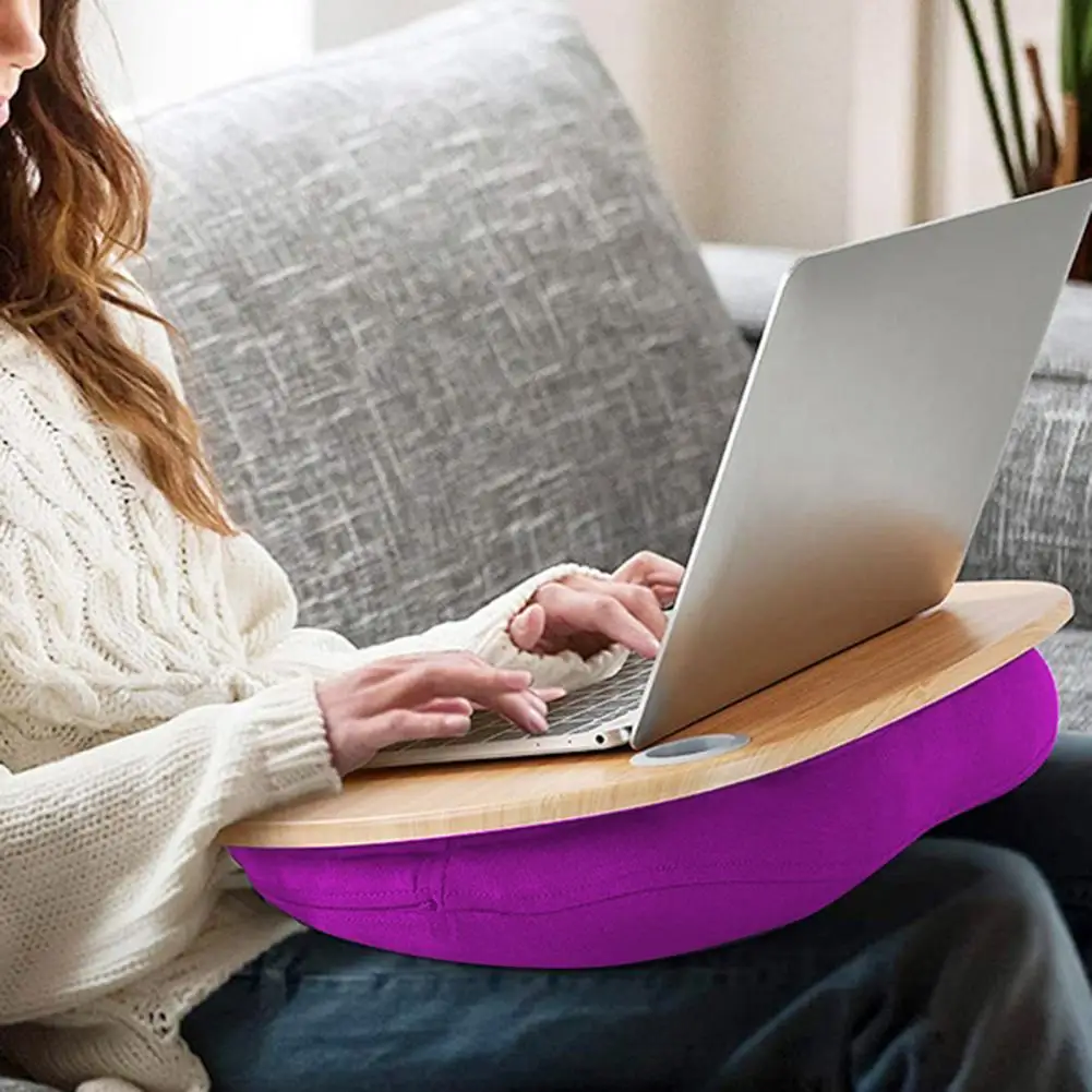 Lap Table Wear-resistant Lap Tray Portable Adjustable Lap Desk with Sturdy Cushion Non-deformable Foam Pad Device for 15-inch