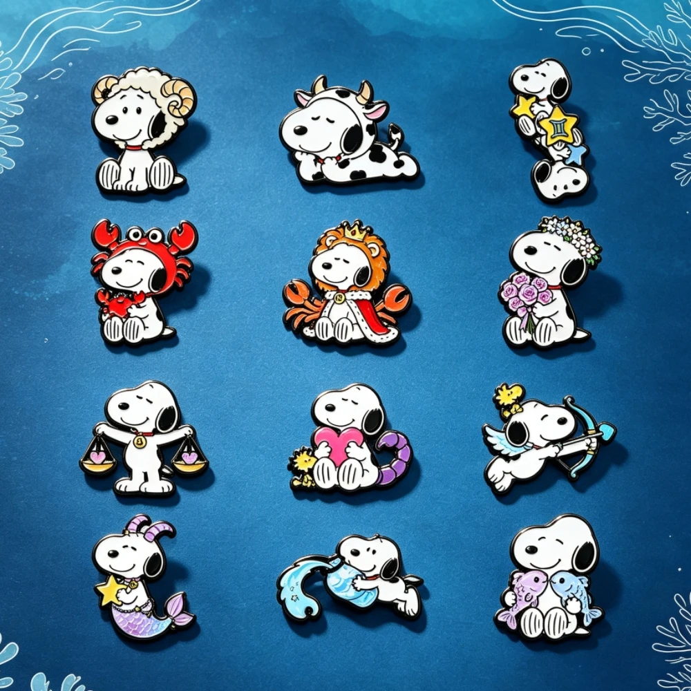 12-teiliges Set mit niedlichen Emaille-Ansteckern im Cartoon-Stil mit Tiermotiven, Tierabzeichen, Broschen für Rucksack, Jacke, als Geschenk für Fans – Detail 4