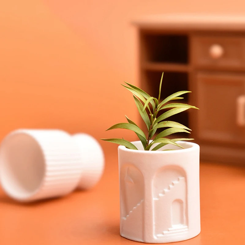 10 pezzi vaso in miniatura per casa delle bambole mini simulazione geometria vaso set composizione floreale vasi per piante verdi modello decorazioni per la casa giocattoli