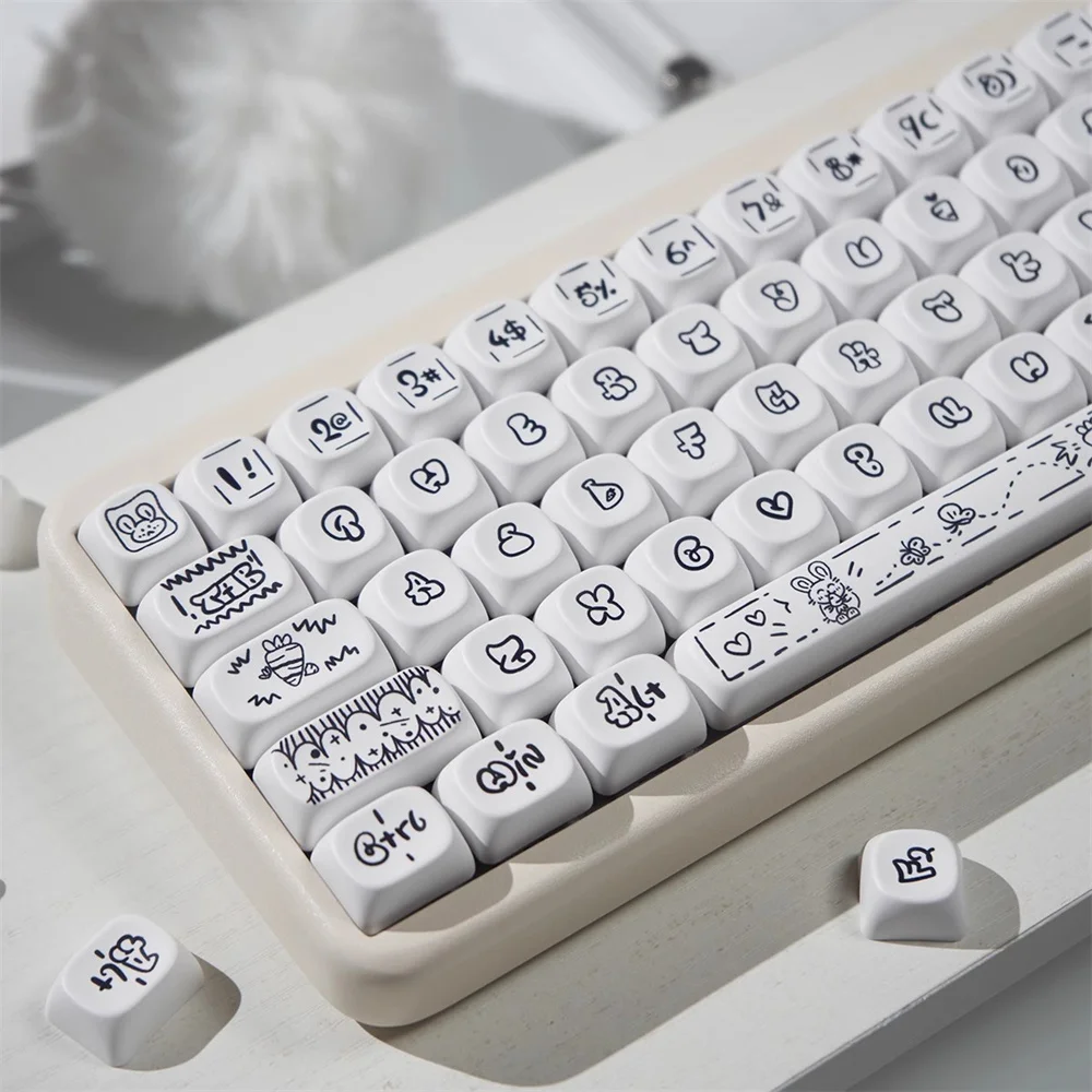

Колпачки для клавиш MX Switch GK61 GK64, 130 клавиши, морковь, кролик