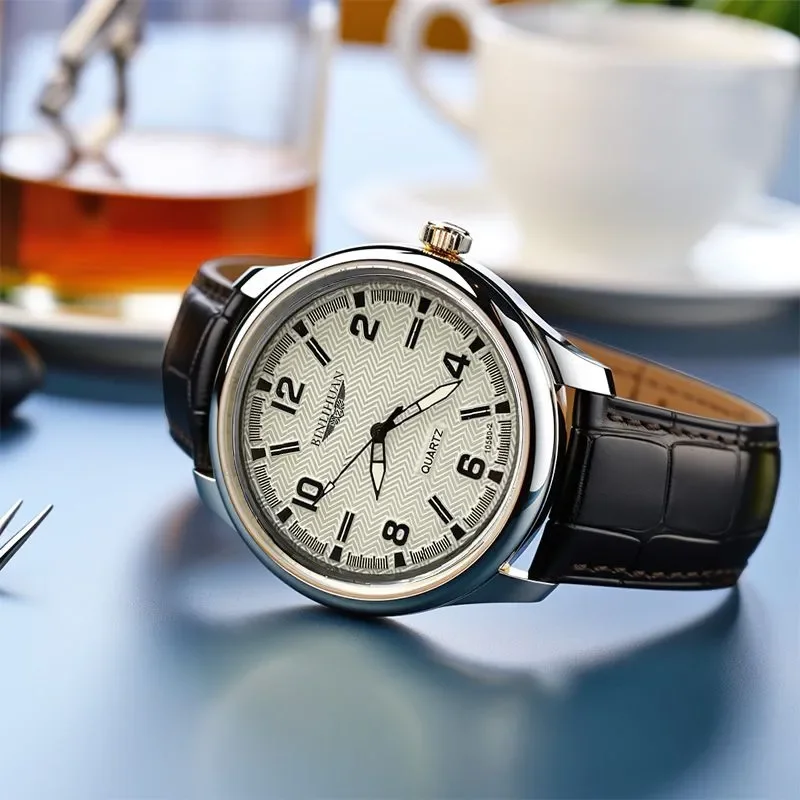 Top Brand Man Wristwatch Luxury Business Waterproof Men Watch For Men Quartz Clock Leather Men's Watches reloj+Box Men's Gift