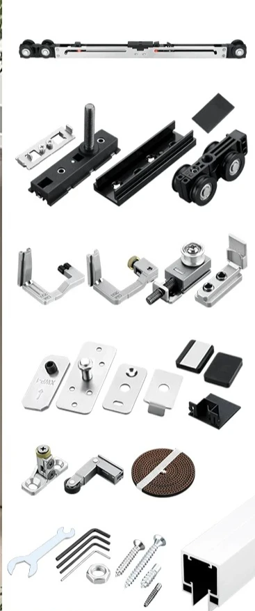 Sliding door hardware accessories kitchen wooden door two-way buffer crane pulley track