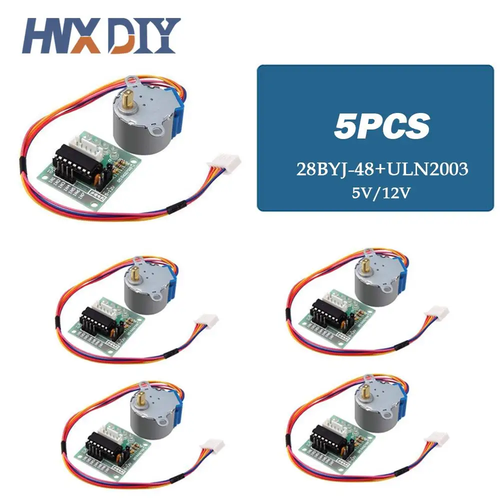 5/10sets DC 5V 12V 28BYJ-48 Stepper Motor Lead Reduction Step Gear Stepper Motor 4 Phase With ULN2003 driver board for Arduino