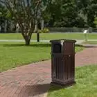 Retro 40l Garbage Can Open-top Trash Can Bin Patio Park Courtyard with Flip Lid