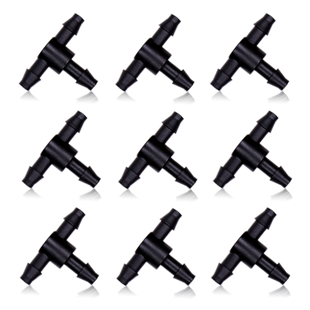 

30-200PCS 1/4" Connector Fitting Double Barb Tee Elbow Water Stop Plug for Garden Potted Plants Watering Irrigation Connecting