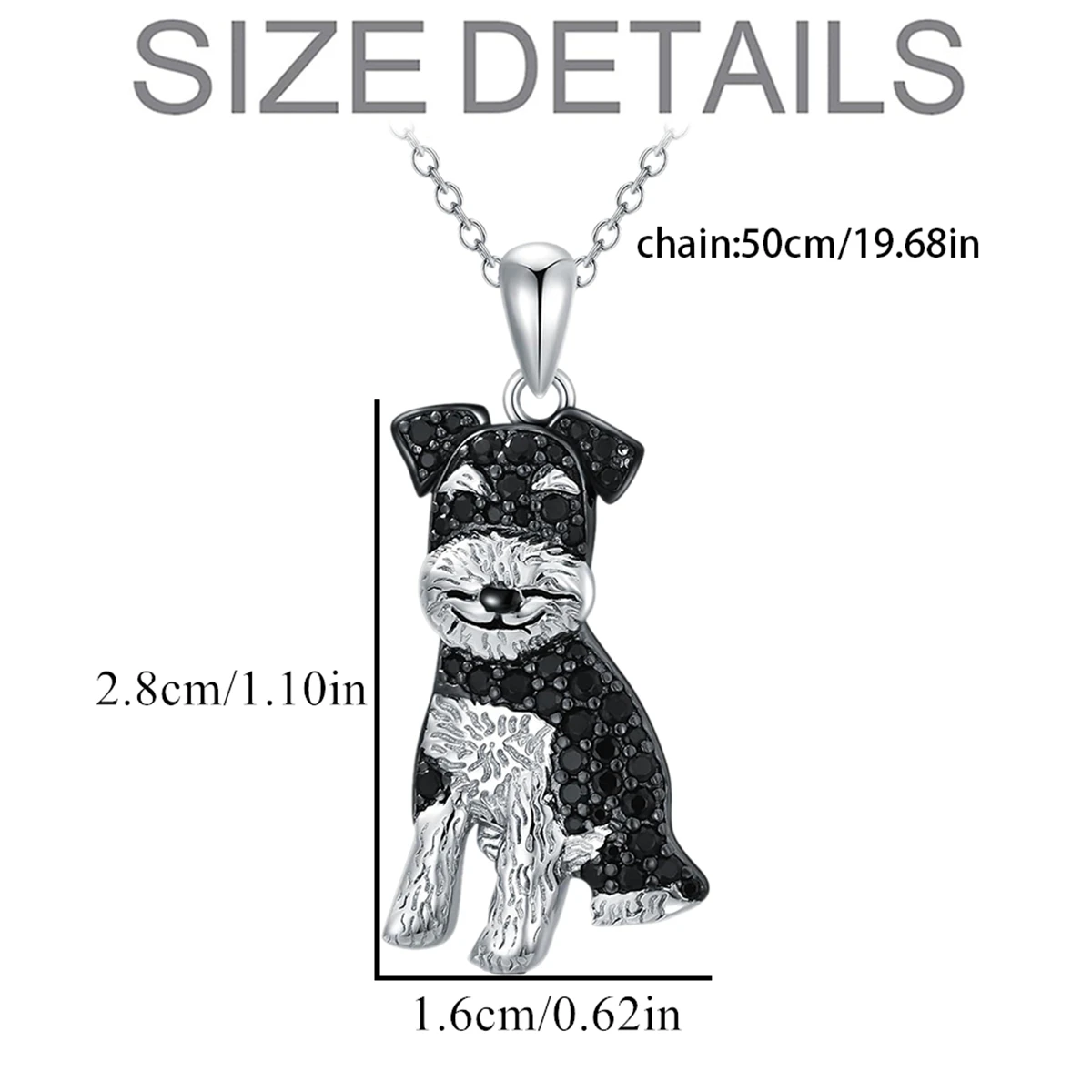 Creative Cute Schnauzer Pendant Necklace for Women Exquisite Pet Puppy Memorial Jewelry Accessories Dog Lovers Holiday Gifts