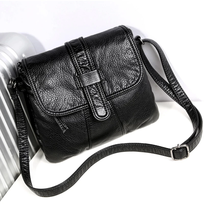 Miękka skóra kobiet torba na co dzień kobiet torba na ramię Crossbody torebka damska czarna damska torba bolsa feminina