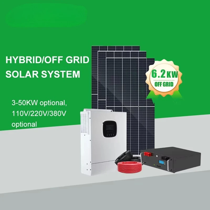 Hybrid 6KW 11KW 15KW Home Solar Energy System Off-Grid Monocrystalline Silicon Solar Panel Kit with Lithium Battery for Lighting