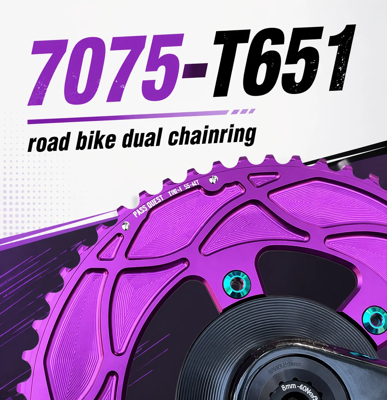 PASS QUEST Chainrings 110bcd 4 Bolts for Ultegra R6800 R9000 6800 50 34t 52 36t 54 40t 56 42t  Double Chainring Road Bike