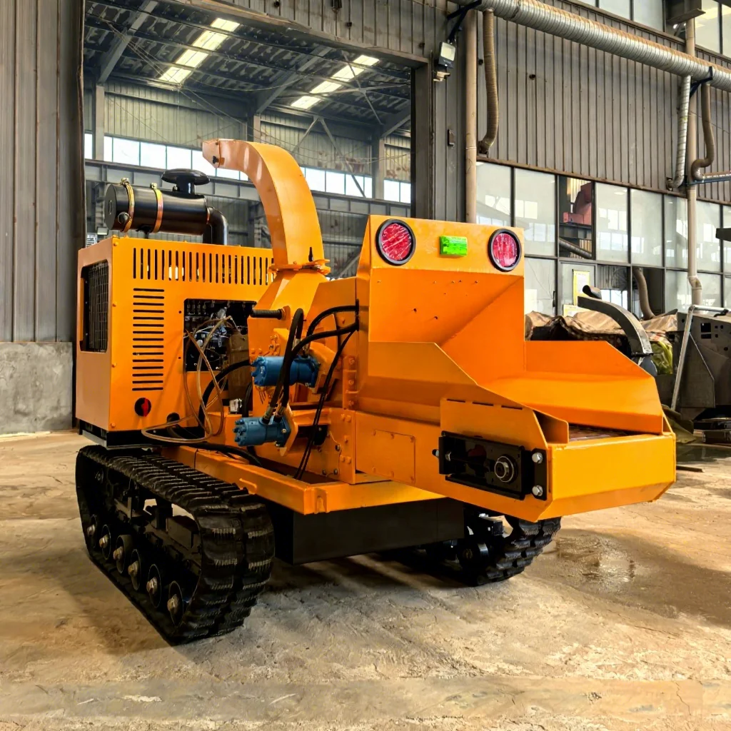 Free Warranty 4 Inch Hydraulic Garden Grinder 6 Inch Drum Wood Branch Crusher With Tracks