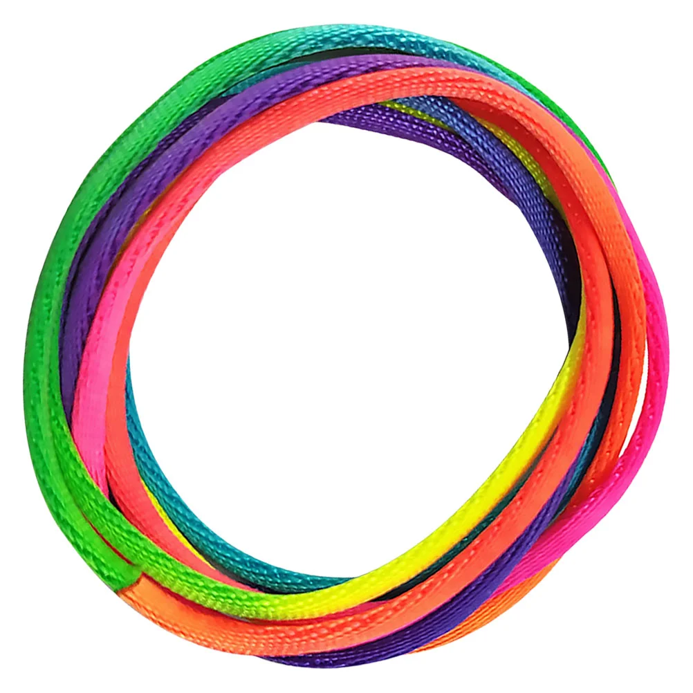 Cuerdas giratorias para dedos, cuerda trenzada de arco iris multifuncional, juego de dedo, juguete, suministros educativos para niños (longitud), 6 uds.