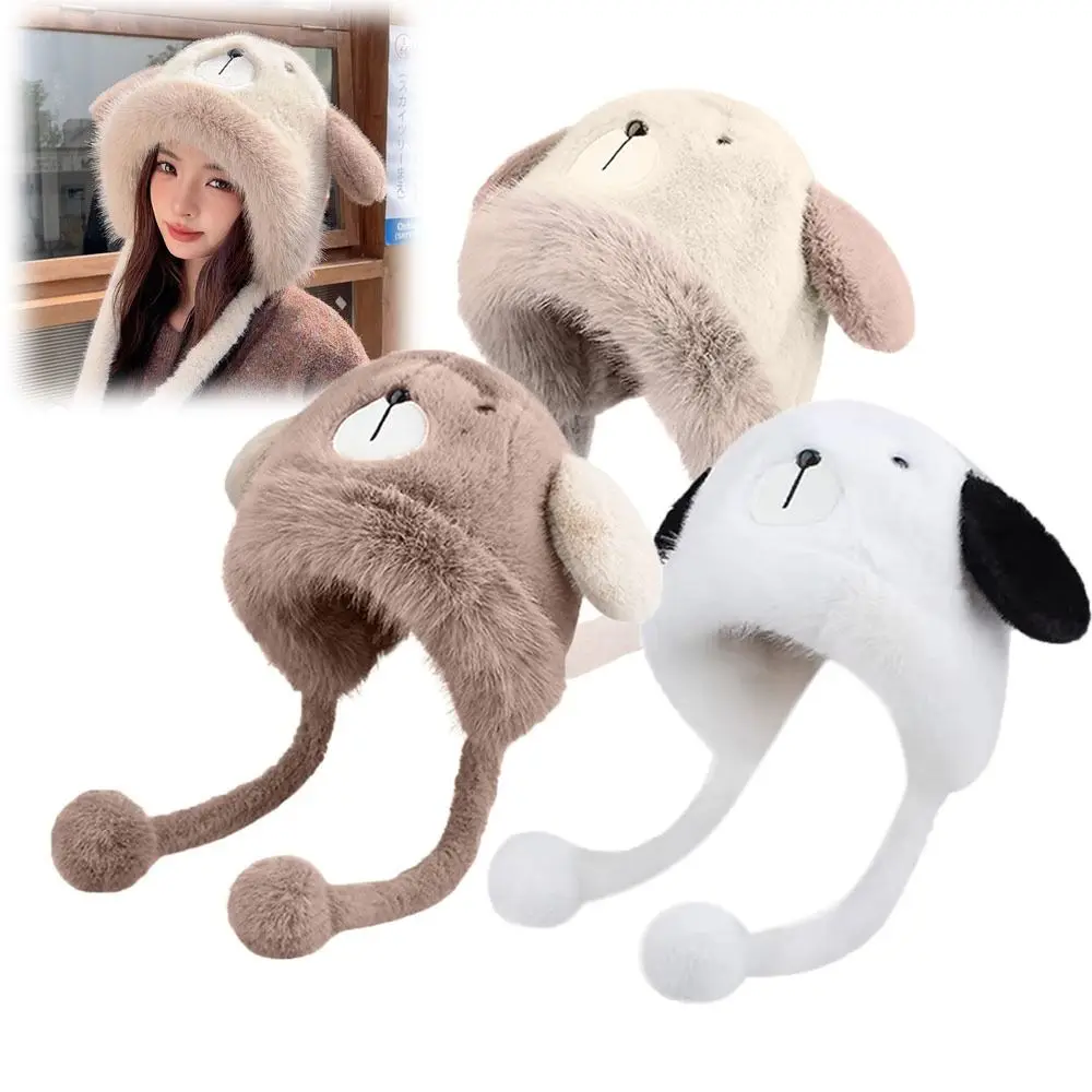 

Утепленная зимняя шапка с милым медведем, защита ушей, морозостойкая шапка-бини, велосипедная шапка для женщин и девочек