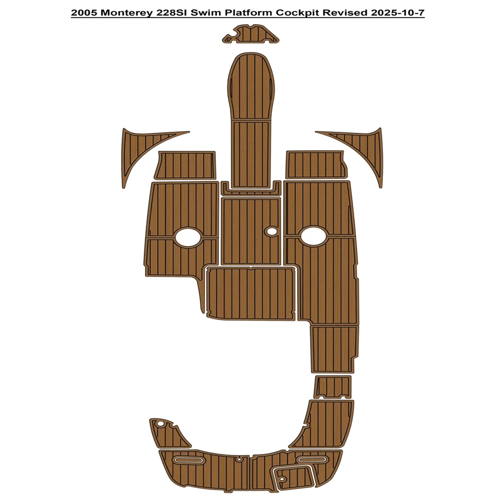 

2005 Monterey 228 SI Swim Platform Cockpit Pad Boat EVA Foam Teak Deck Floor Mat SeaDek Gatorstep Style Self Adhesive snd9j3d1