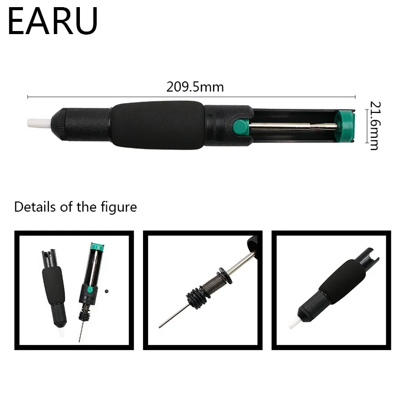 Bomba Desoldadora de Metal de Aluminio, Pistola de Estaño de Succión, Succionador de Soldadura, Eliminación de Pluma, Soldador de Vacío, Herramienta