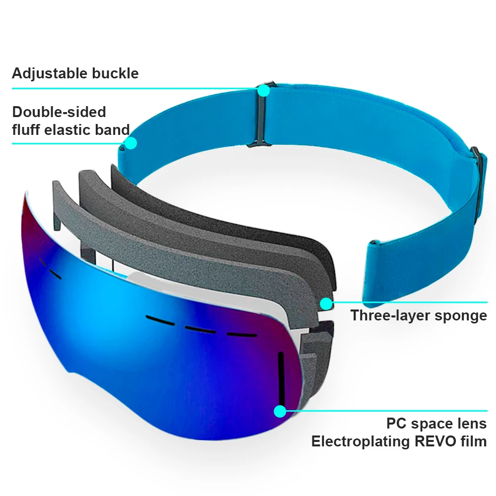 Ski brille Anti-Fog UV400 Snowboard Schnee brille Schneemobil Fahrrad brille Outdoor Sport Ski brille Snowboard Zubehör