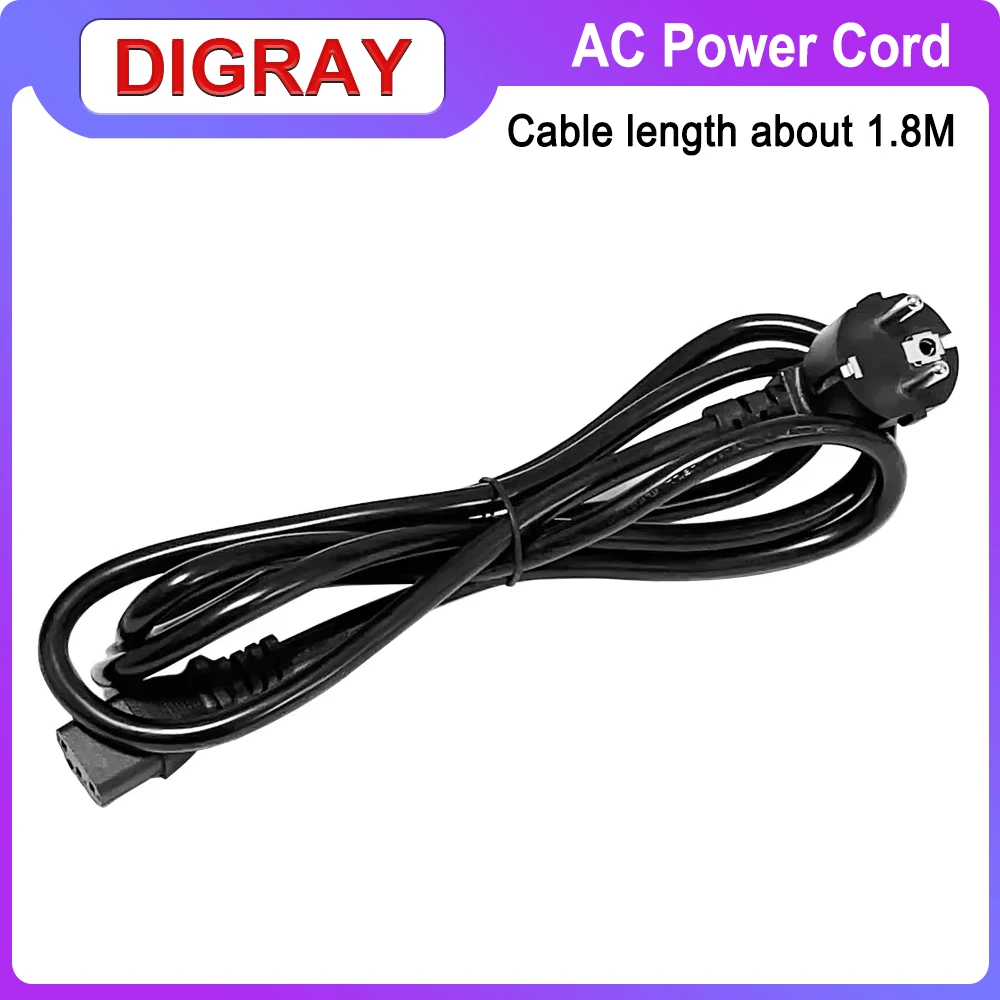 DIGRAY 1.8m Power Cord Plug AC Power Cord Extension Cable Suitable For PC Computer Monitor Machine