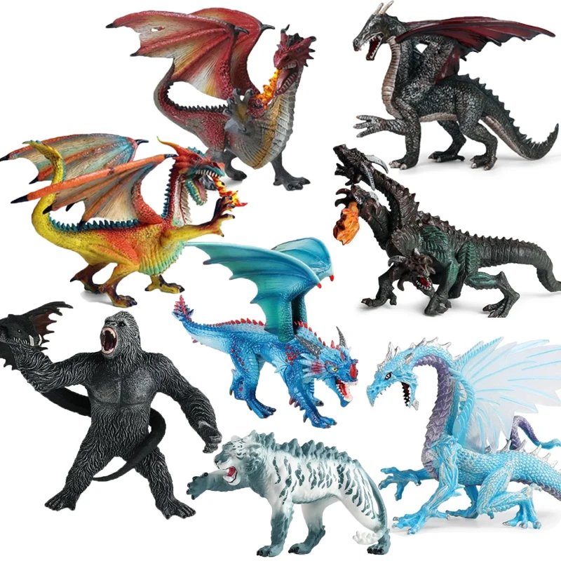 

Original Myth Dragon Gorilla Model Realistic Animal Monster Action Figures Dinosaurs Demon PVC Collection Kids Toy Boy Gift