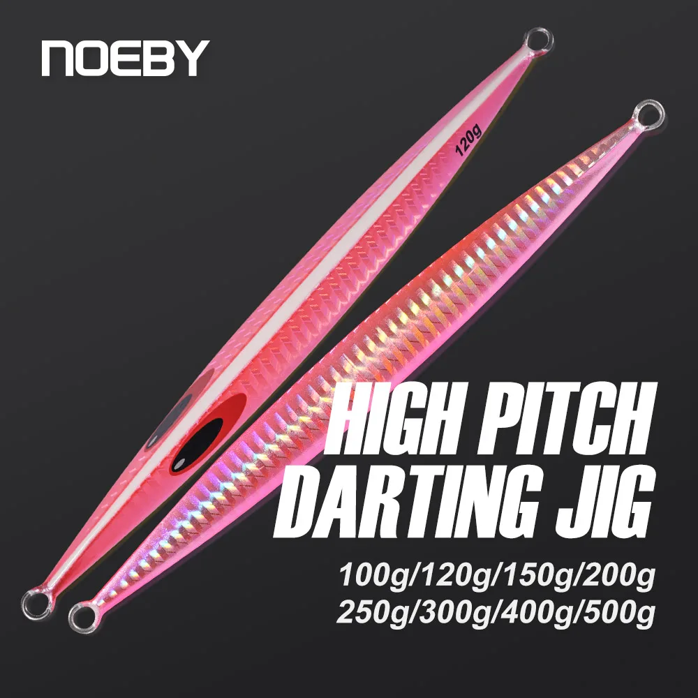 NOEBY High Pitch Jigging Metal Jigs Lure 100-500g Fast Fall Vertical Jig Sinking Artificial Bait Darting Jig Sea Fishing Lures