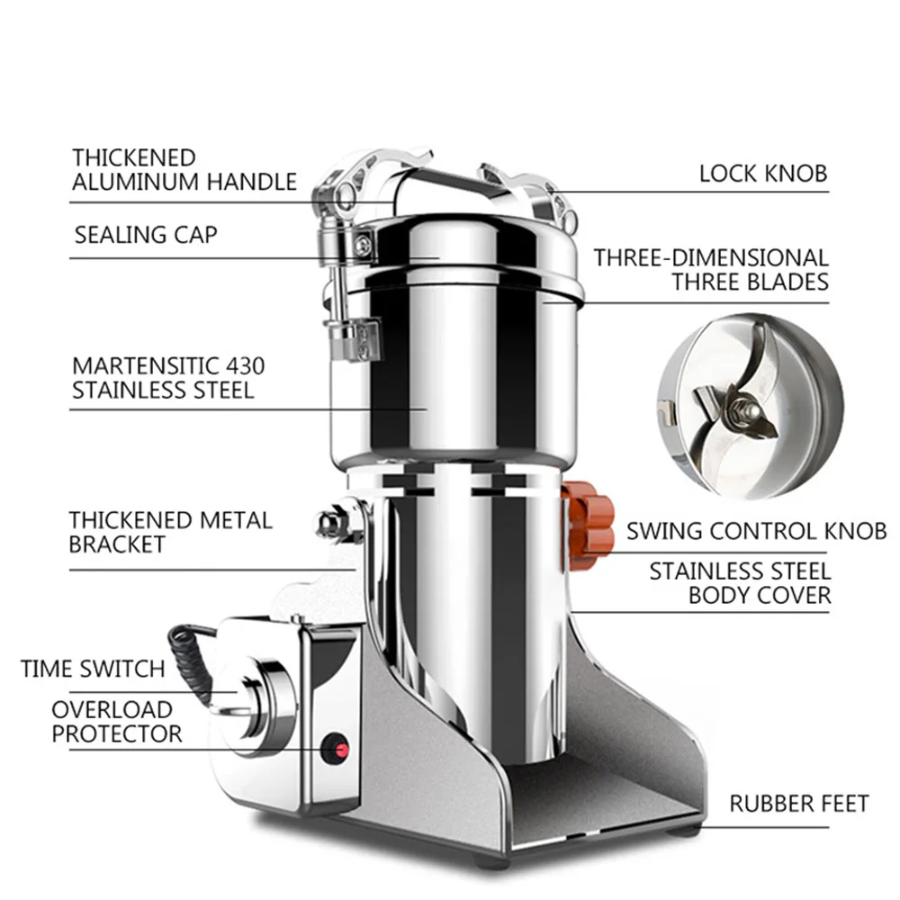 Household Ultrafine Powder Milling Machine Grain Cereal Crusher Grinder Commercial Grinding Machine