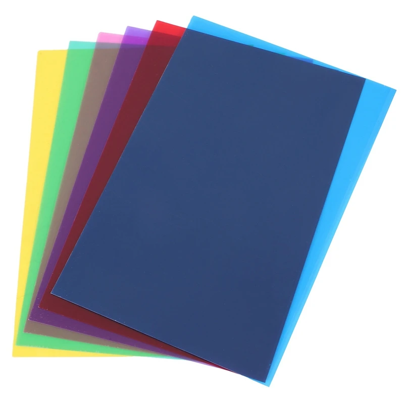 Pack Of 6 Colour Films Gel, Transparent Coloured Film, Heat Resistant For Lamps, Coloured Filter (30 X 21 Cm)