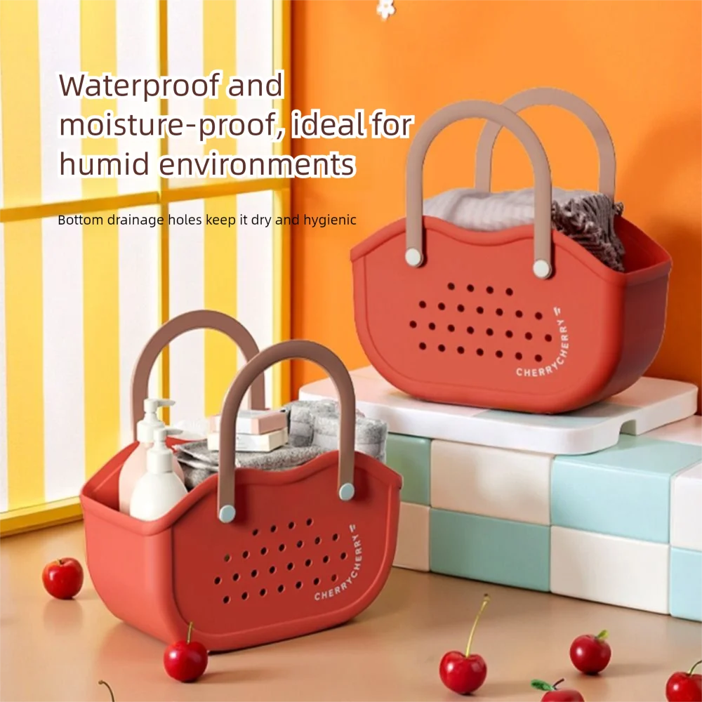 

Cute Plastic Storage Basket Waterproof Large Capacity Crossbody Bag Beach Bag