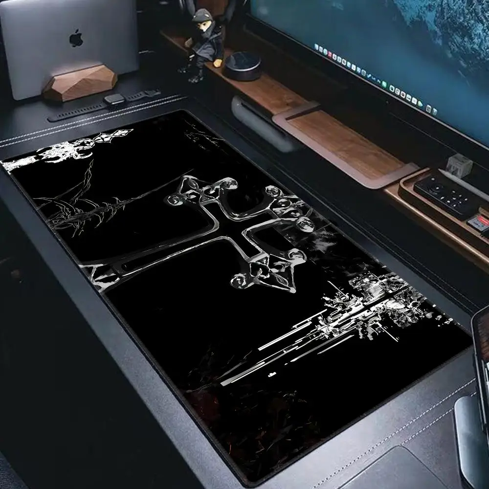 Black Sword Art Mouse Pad XXL Gothic Symbol Big Table Pad Rubber Large Desk Mat Computer Desk HYBAXC Gaming Keyboard Cabinet Mat