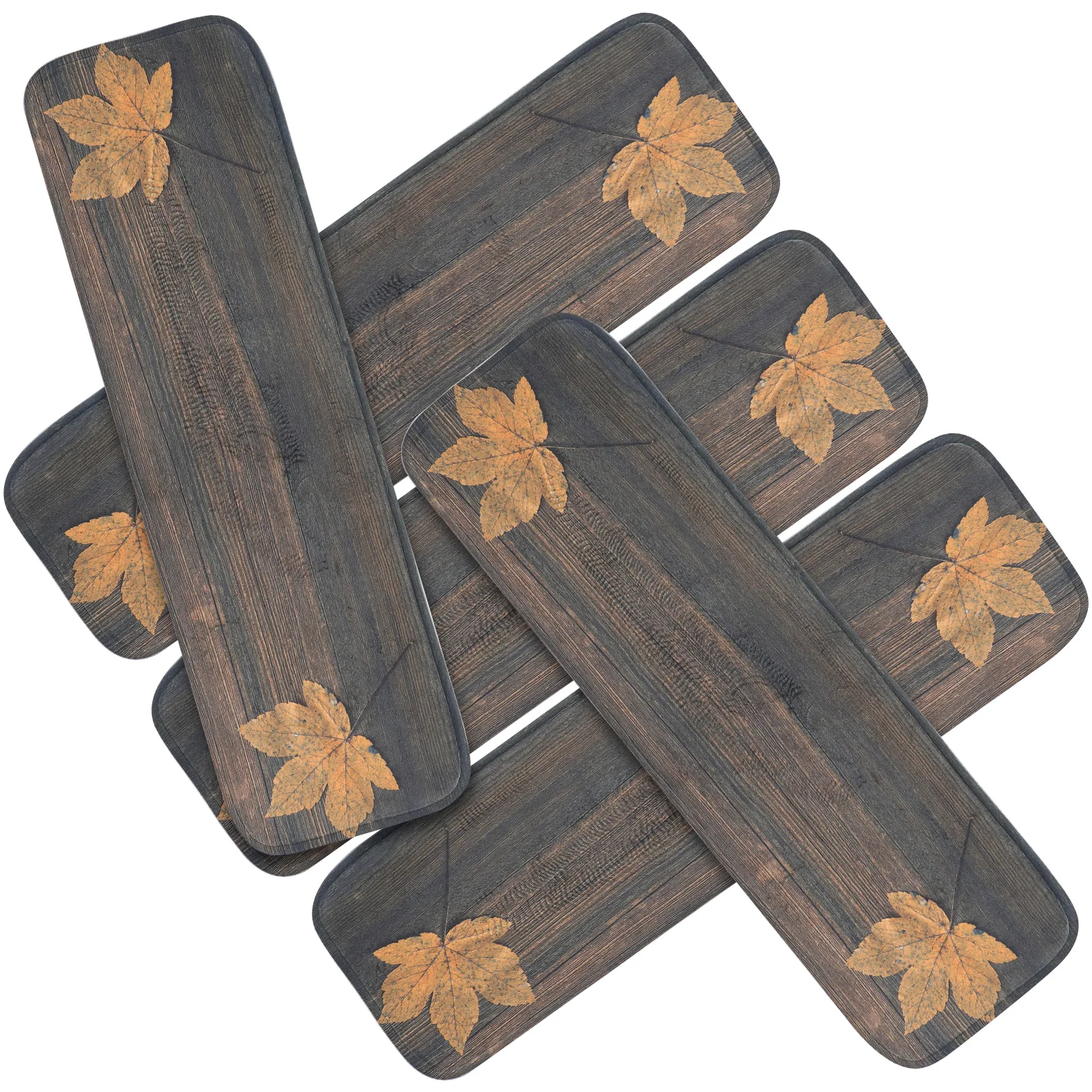 

5 Pcs Mat Coral Velvet Non slip Treads Self Adhesive Stair Mat Round Rugs Fits Homes Reduces Noise Protects Wood Stairs