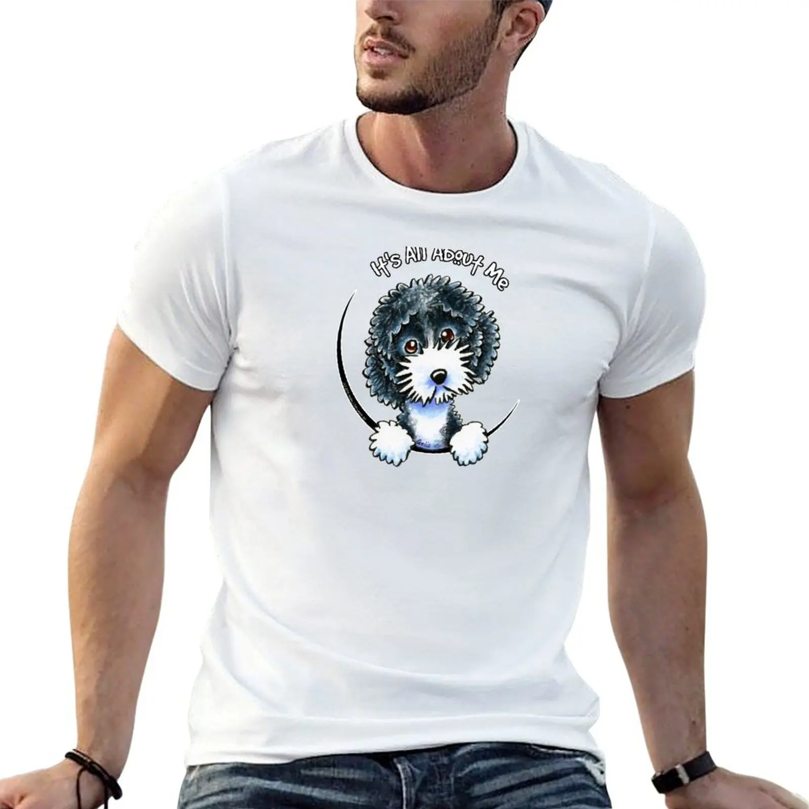 Cockapoo Black Parti IAAM T-Shirt Breathable Basic Cotton T-Shirt