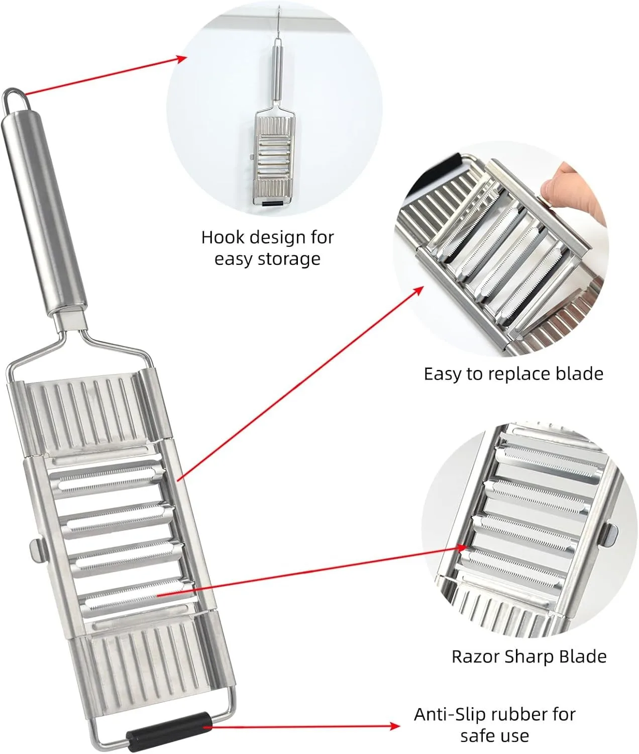 Grater Multifunctional 4 in 1 Handheld Cheese Grater, Professional Stainless Steel Cheese Graters for Kitchen, Durable, Dishwasher Safe, Easy To Use and Clean Essential Kitchen Gadgets
