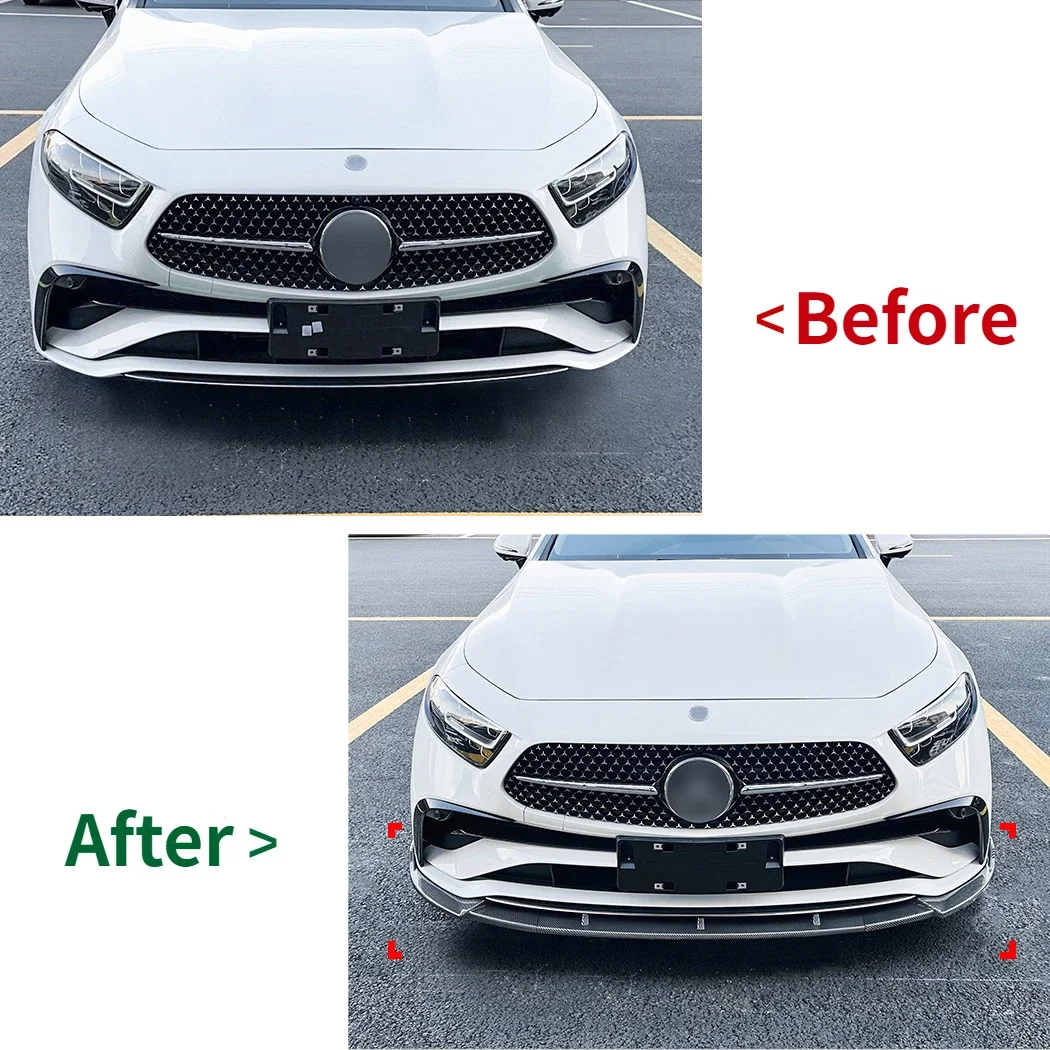 For Mercedes Benz CLS Class C257 CLS300 CLS350 CLS450 CLS53 AMG 2022-2024 Front Bumper Splitter Lip Diffuser Spoiler Guard Trim