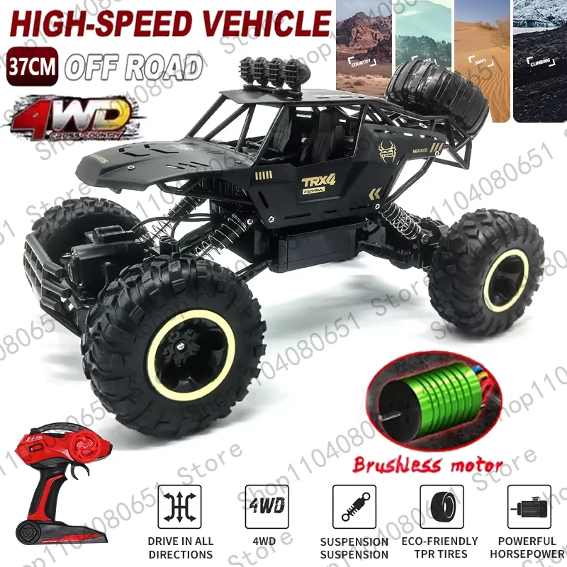 RC Car 4WD Off Road 4x4 Remote Control Cars 37CM 2.4G Radio Buggy Truck Racing High Speed Drift with Led Lights Toy Gift for Boy