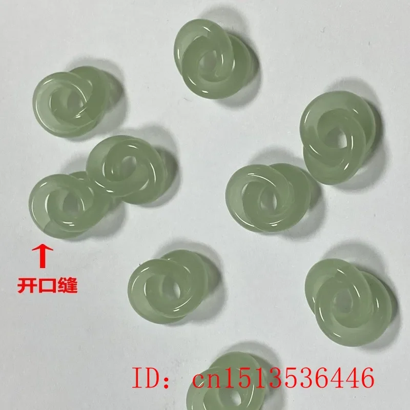 5pc imitacja Jade podwójny pierścień wisiorek mężczyźni w kształcie serca naszyjnik w stylu Vintage rzeźbione amulety biżuteria prawdziwe naszyjniki chalcedon — zdjęcie 4