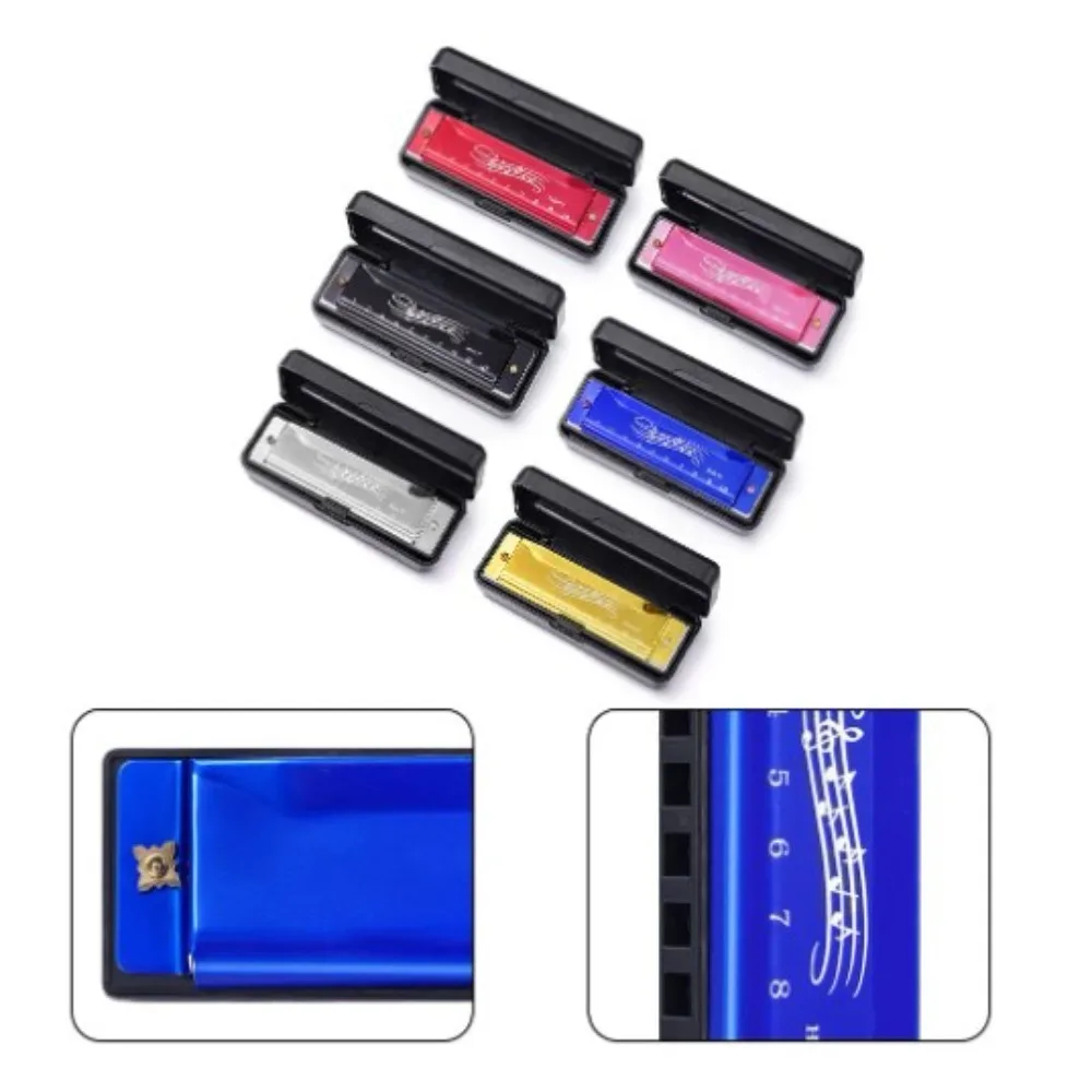 Durable ABS Blues Harmonica Safe Rectangle Mouth Organ Musical Instruments Metal Harmonica Toy Children