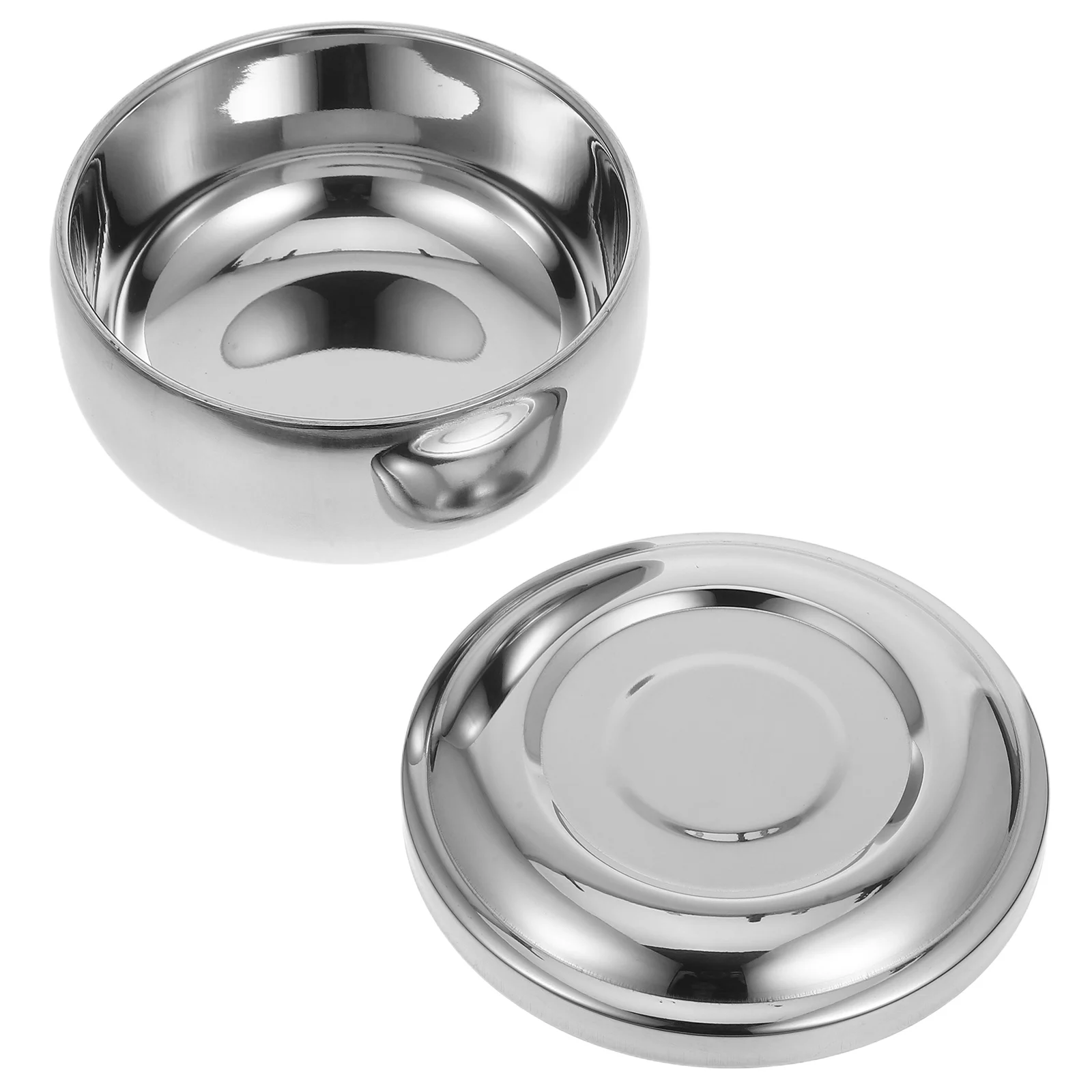 

Stainless Steel Soap With Lid Metal Shave Lathering Cream Mug Container For Men Wet Grooming Classic Beard