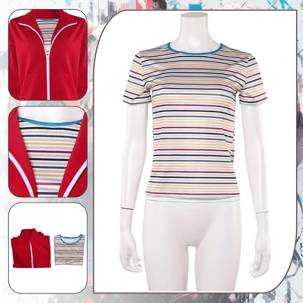 

Max Mayfield Cosplay Women Costume Disguise Sweatshirt for Girls Casual T-shirt Set Roleplay Outfits Halloween Carnival Clothes