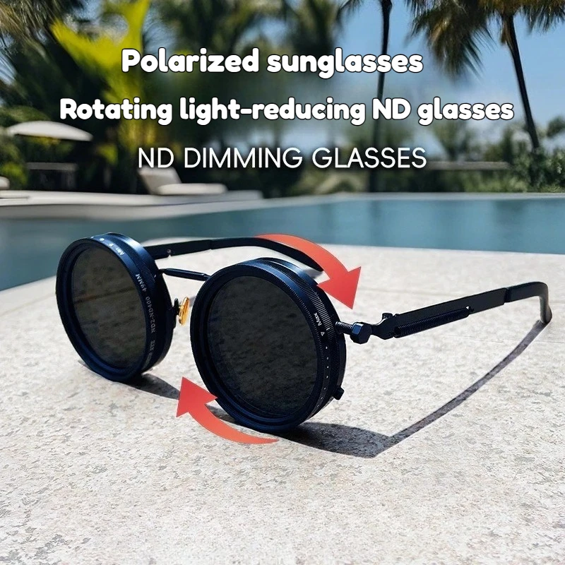 ND Rotating Adjustable Brightness Light Reducing Sunglasses Personalized Double Polarized Anti-Glare Fishing Glasses Sunglasses