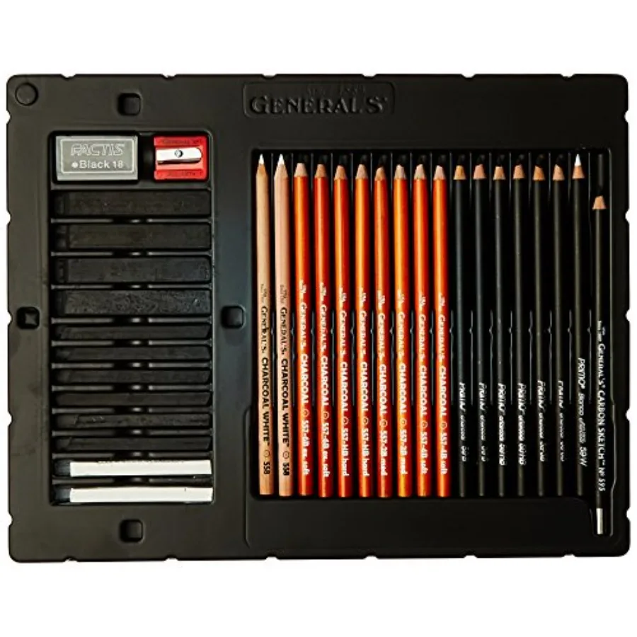 

General 33-Piece Classic Charcoal Drawing Set