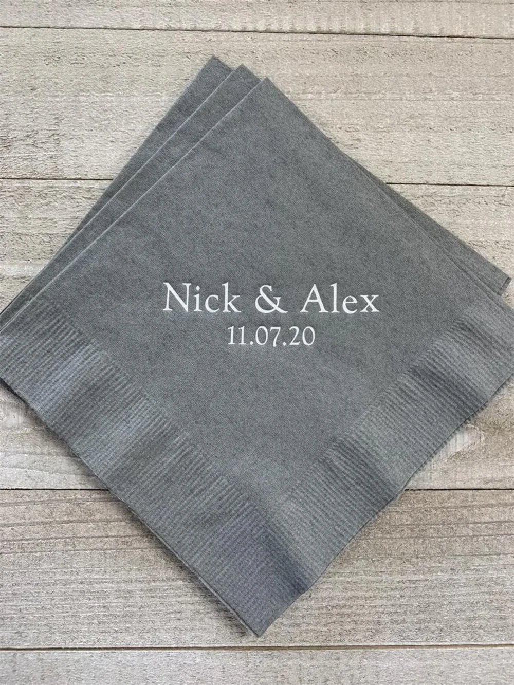 50PCS 50 Personalized Napkins Personalized Napkins Wedding Personalized Cocktail Beverage Paper Anniversary Party Monogram Custo