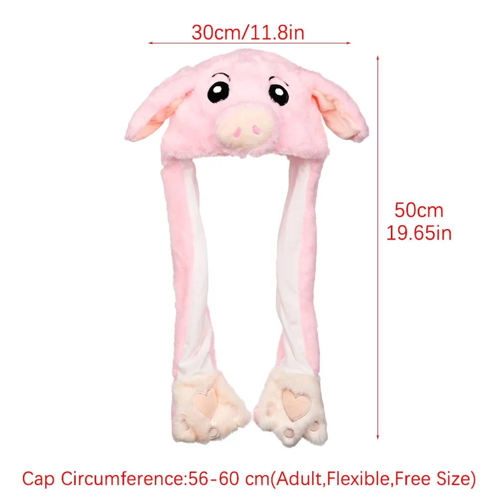 Cute Moving Jumping Warm Animals Ear Hat Funny Cap Rabbit Pinch Airbag Plush