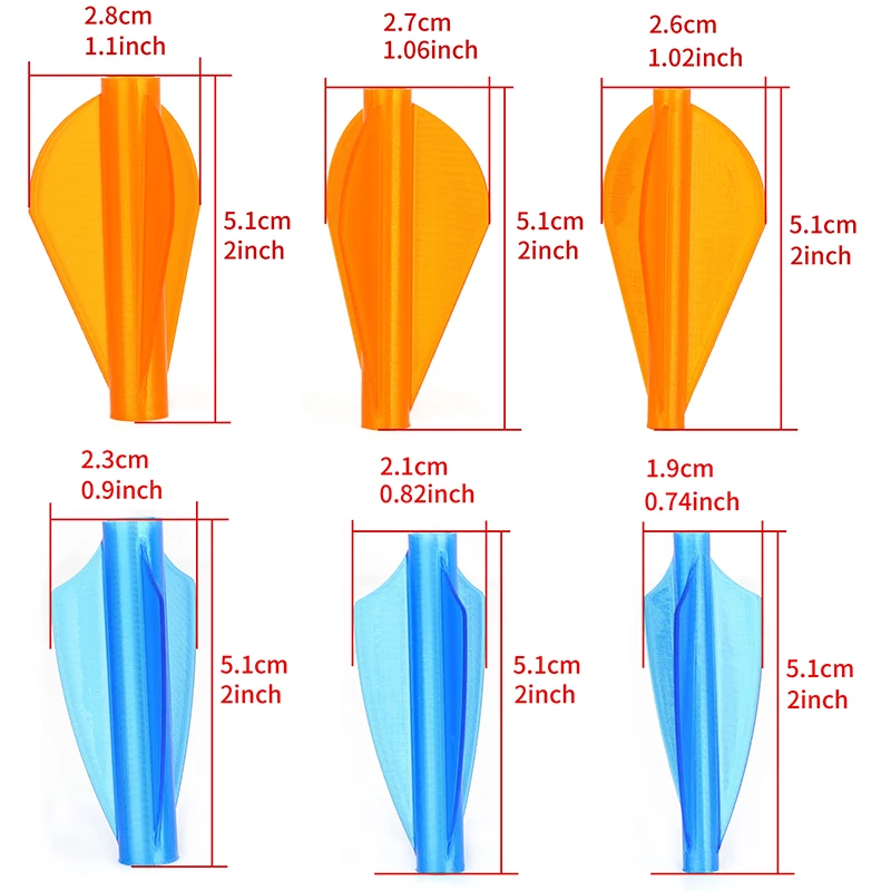 6/12 قطعة الرماية بولي TPU السهم ريشة قطعة واحدة Fletches السهم دوارات Fletching OD 4/6/7.6 مللي متر السهم ل القوس الهدف اطلاق النار الصيد #2
