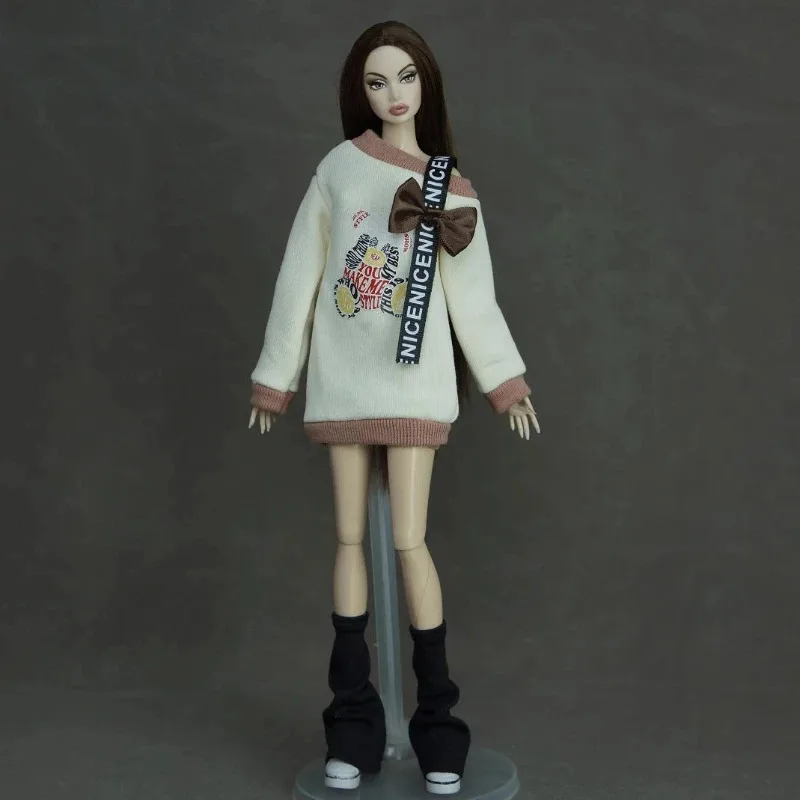 1/6 Puppenkleidung, passend für 30 cm dünnes Bjd-Puppenrock-Set, Kapuzenpullover-Set, Anzieh-Mädchen-Spielzeug, Spielhaus-Puppenzubehör, keine Puppe