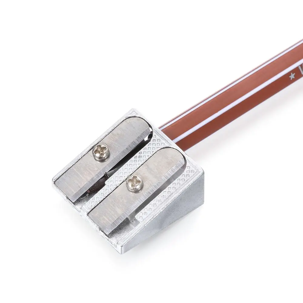 1 шт. серебристая металлическая точилка для карандашей скошенная двойная точилка для карандашей школьные принадлежности офисная точилка подарок для детей