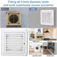 150/200/250/300MM Aluminum Alloy Air Vent Grille Heating Cooling Vents Plate Exhaust Outlet Window Square Vent Metal 3