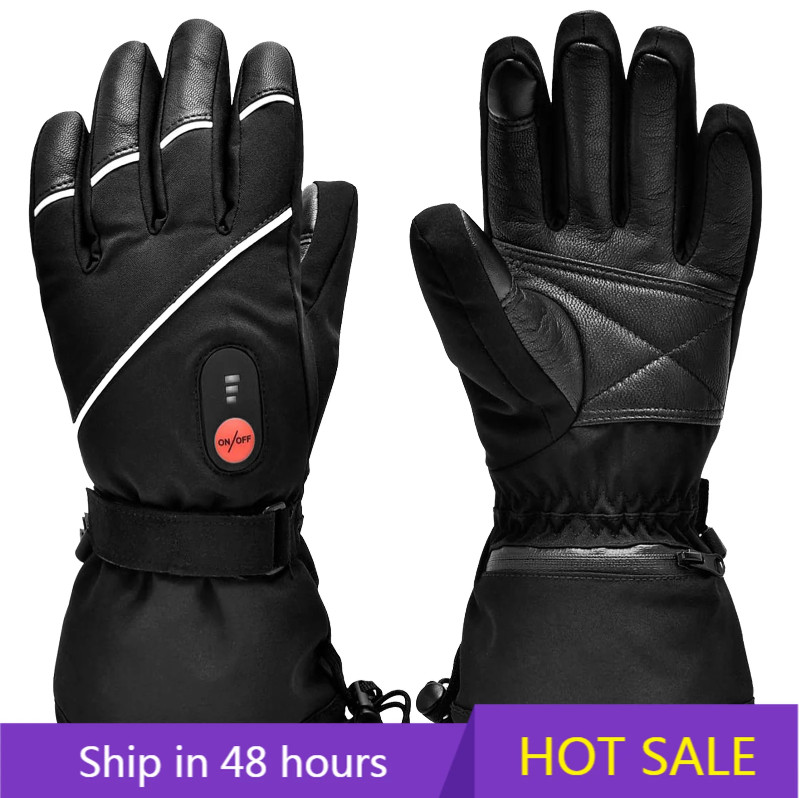 

POWER LEAP Customized Outdoor Sport Touch Screen Gloves Waterproof Winter Snowboard Rechargeable Battery Heated Ski Gloves for C