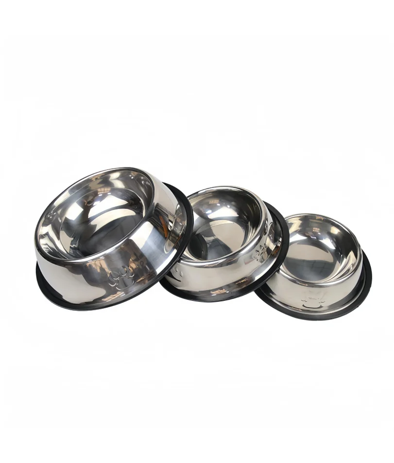 

Pet Dog Cat Stainless Steel Bowl Pet Feeding Bowl Cat and Dog Drinking Bowl Metal Feeder Bowl Durable Easy To Clean 6 Sizes